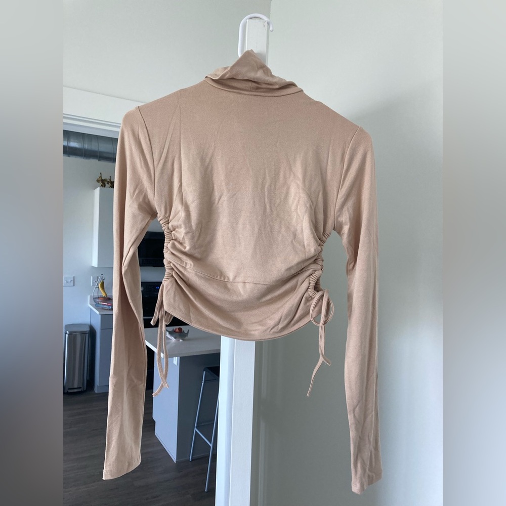 Women’s Forever 21 Cutout Tan Turtleneck